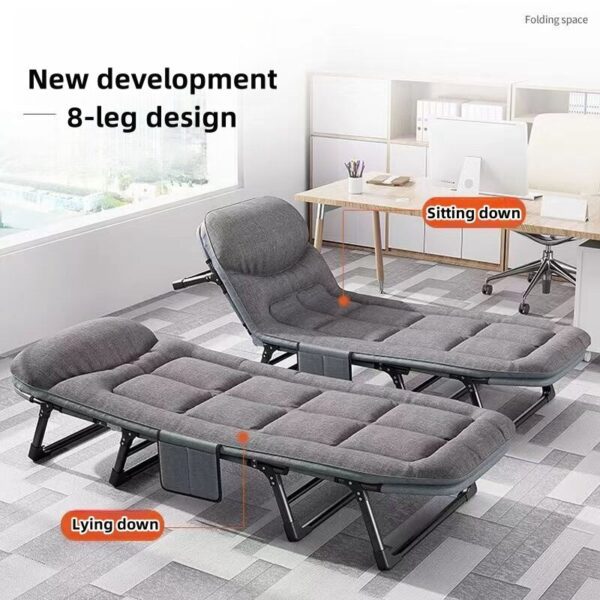 Tidur tunggal tempat berkemah Foldable bed Camping Cots Portable bed for Adults Adjustable 5-Position Lounge Chair with Pillow Portable Travel bed